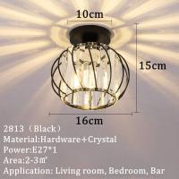 ราคา โคมไฟระย้าทรงกลมสีดำคริสตัลสีทองแบบโมเดิร์นไฟ Led ติดเพดานสำหรับทางเดินระเบียงห้องนอนห้องนั่งเล่นไฟในบ้าน (15346393530)