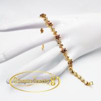 ราคา INSPIRE JEWELRY สร้อยข้อมือฝังพลอยทับทิมหรือพลอยนพเก้ารูปดอกไม้และใบไม้ ยาว 18cm งานแบบร้านทอง แฟชั้นอินเทรนชั้นนำ gold plated งานเกรดพรีเมี่ยม (7506573882)