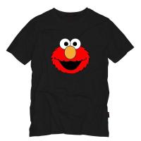 ราคา เสื้อยืดแขนสั้น ผ้าฝ้าย พิมพ์ลาย Sesame Street ELMO สีดํา สําหรับผู้ชาย ET56WRE27159 (18039838030)