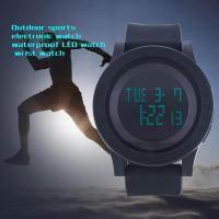 ราคา Mens Digital Watch Big Face LED Chronograph Alarm Sport Waterproof Watches (702708597)