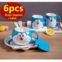 ราคา Milk Ceramics Cup Doraemon Glass Morning Tea Cup Bowl Dish Juice Water Coffee Mug Funny Kitchen Drinkware Girls Gift Dinnerware (12910498401)