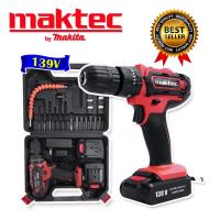 ราคา สินค้าใหม่ ชุดกระเป๋า สว่านไร้สาย สว่านแบต Maktec 139V 10mm พร้อมอุปกรณ์พื้นฐาน (15141152627)