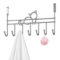 ราคา Over Door Towel Rack Sturdy Cat Shaped over the Door Organizer Door Coat Rack for Coat Robe Hat Clothe and Towels Towel Hanger for Living Room Bathroom Bedroom and Kitchen admired (20849143158)