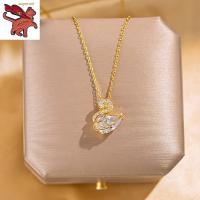 ราคา ทองคำแท้ 96 5 สร้อยทอง18kแท้ ประกายเพชรหงส์สร้อยคอผู้หญิงหรูหราออกแบบจี้กระดูกไหปลาร้าโซ่ ของขวัญวันเกิด (20925202269)