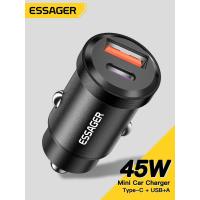 ราคา Essager อะลูมินัมอัลลอยที่ชาร์จแบตในรถ Type C เอาต์พุตพอร์ตคู่ยูเอสบี30W ที่ชาร์จแบตในรถเร็วเหมาะสำหรับ iPad Pro 2021 iPhone 13 Pro Max Samsung ชาร์จโทรศัพท์ (20183760687)