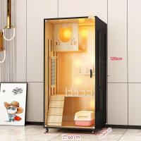 ราคา F G วิลล่าแมว กรงแมววิลล่าไม้เนื้อแข็งตู้แมวแมวปีนเขากรอบพื้นที่ขนาดใหญ่หรูหรา ตู้โชว์ไม้เนื้อแข็ง โต๊ะข้างเตียงขนาดใหญ (20718737720)