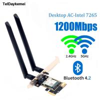ราคา 7265ac pci express 2 4g 5g dual band intel 7265ngw 867mbps wireless pci e wi fi bluetooth desktop 4 2 wifi card desktop pc (20317817538)