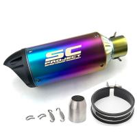 ราคา 51 มม 2 นิ้ว Universal รถจักรยานยนต์ท่อไอเสียท่อ Escape Dirt Bike Scooter ท่อไอเสียท่อ Moto หางท่อสำหรับ ninja 650 zx 6r cbr 650r mt 09 MT 07 mt03 YZF R3 GSX 150R Z1000 Benelli tnt600 GPX ฯลฯ (1967465