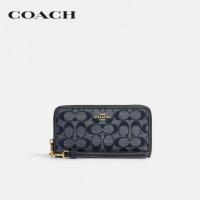 ราคา COACH กระเป๋าสตางค์รุ่น Long Zip Around Wallet In Signature Chambray สีฟ้า CH369 IMDEI (20809339875)