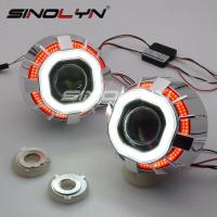 ราคา H1 H4 H7 HID Bi xenon Projector Lens Conversion Kit Double Square LED COB Angel Eyes Halo Rings For Car Headlight Retrofit Tuning (2341468052)