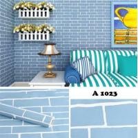 ราคา วอลเปเปอร์ติดผนังลายอิฐ สีฟ้า มีกาวในตัว วอลเปเปอร์ สติกเกอร์ติดผนัง สามมิติ 3D wallpaper ตกแต่งห้อง กันน้ำ ขนาด 45 X 200 ซม (21262423860)