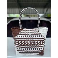 ราคา กระเป๋าสาน ตะกร้าสานพลาสติก กระเป๋าถือ ขนาด10นิ้ว ร้านคละสีให้ (20787723442)