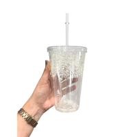 ราคา SYLแก้วน้ำพลาสติก 2 ชั้นขนาด 18 ออนซ์เก็บความเย็น พร้อมหลอดพลาสติก (21005335946)