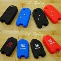 ราคา ซิลิโคน Honda สำหรับกุญแจพับ honda jazz city crv civc สีดำปุ่มแดง (19065508509)