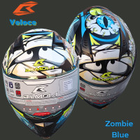 ราคา หมวกกันน็อคเต็มใบหุ้มคางBILmola VELOCE 2021 Zombie blue (21193438777)