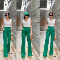 ราคา Button pants กางเกงขาม้ากระดุมหน้า (20929944008)