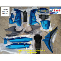 ราคา ชุดสี พลาสติกครอบตัวถังทั้งคัน Suzuki Viva110 สีฟ้า 392 แท้ศูนย์ สามารถสั่งสีอื่นได้ (16707736549)