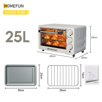 ราคา HOMEFUN เตาอบไฟฟ้า หม้ออบลมร้อน ความจุขนาดใหญ่ 25 ลิตร เตาอบ 2 ชั้น 750 วัตต์ ท่อล่างและท่อบนทำความร้อน เตาอบเบเกอรี่ เตาอบ (21127364327)