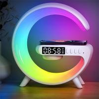 ราคา พร้อมส่ง 15W Led บรรยากาศ Rgb Light Wireless Charger นาฬิกาปลุกโคมไฟตั้งโต๊ะลำโพงบลูทูธพร้อม App Control Creat (21162760166)