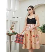 ราคา กระโปรงผ้าโฟมลายดอกสวยๆ ผ้าโฟมเอวยืด25 34นิ้ว มีซิป (20916659785)