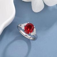 ราคา วันของขวัญ แหวนทองโกเมนเกาหลีสำหรับผู้หญิงปรับขนาดได้แหวนโมซานหินสีแดงกระพริบแหวนทอง (21332396815)