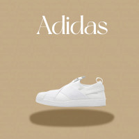 ราคา กล่องเดิม adidas Superstar Slip On Shoes Slip On White สีขาว รองเท้าหญิง รองเท้าเดิน รองเท้าผู้ชาย (21000208812)