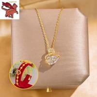 ราคา ทองคำแท้ 96 5 สร้อยทอง18kแท้ ประกายเพชรหงส์สร้อยคอผู้หญิงหรูหราออกแบบจี้กระดูกไหปลาร้าโซ่ ของขวัญวันเกิด (21233290502)