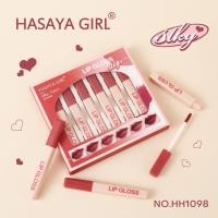 ราคา Hasaya Girl Silky Matte Lip Gloss Set เซตลิปจิ้มจุ่ม 6สี เนียนนุ่ม กลบสีริมฝีปากแนบสนิท (20826721219)