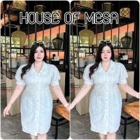 ราคา Plussize194 เดรสลูกไม้ขาวผ้าฉลุหัวใจคอปก เดรสสาวอวบ เดรสสีขาว (20833507255)