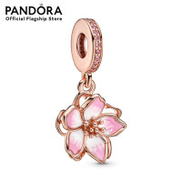 ราคา Pandora Movable cherry blossom 14k rose gold plated dangle with fancy fairy tale pink cubic zirconia and shaded pink and white enamel เครื่องประดับ จี้ชาร์ม ชาร์มสีโรสโกลด์ สีโรสโกลด์ ชาร์มโรสโกลด์ โร
