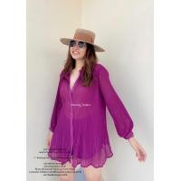 ราคา Mini dress เสื้ออัดพลีท เสื้ออัดพลีทแขนยาว ผ้าชีฟอง อัดพลีทชีฟอง อัดพลีทหลากสี คอปกพลีท (17441245321)