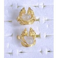 ราคา แหวนนาคเกี้ยวทรัพย์ หินไหมทอง ขนาดฟรีไซส์ ชุบทอง 24k (21014790472)