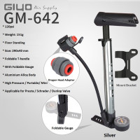 ราคา GIYO Floor ปั๊มมือสำหรับจักรยานยาง MTB จักรยานเสือหมอบปั๊มท่อเกจวัดความดัน120 PSI วาล์ว Presta Schrader ปั้มเติมลม (8746583857)