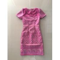 ราคา เดรสผ้าไทยสีฟ้า สีชมพู คอบัว งานผ้าผอ สวยมากๆ (21067390066)