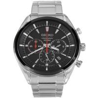 ราคา Karnvera Shop นาฬิกาข้อมือผู้ชาย Seiko Black Dial Stainless Steel Mens Watch SSB089P1 (8445681343)