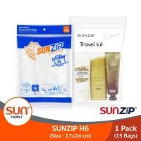 ราคา SUNZIP ซันซิป ถุงซิปอเนกประสงค์ รุ่น H6 ขนาด 17 X 24 ซม แพ็คละ 15 ใบ ซิปล็อคแน่นหนา (7656559856)