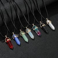 ราคา 7ชิ้น เซ็ตหกเหลี่ยมเสาควอทซ์สร้อยคอเทอร์ควอยซ์สร้อยคริสตัลสีชมพูโซ่หนังแท้สร้อยคอโชคเกอร์หินธรรมชาติ (21170883919)