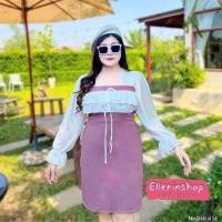 ราคา สาวอวบ เดรสสาวอวบ เดรสระบายชีฟอง อก 38 40 42 44 46 48 50 52 (20605911837)