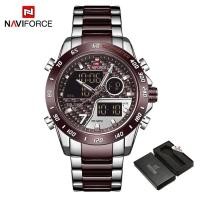 ราคา Naviforce นาฬิกาข้อมือนาฬิกาดิจิตอลของผู้ชาย LED แนวสปอร์ตสำหรับผู้ชาย นาฬิกาข้อมือควอตซ์กันน้ำเรืองแสงนาฬิกา relogio masculino (21170747866)
