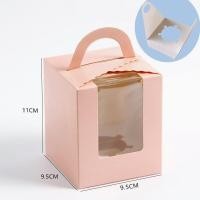 ราคา กล่องหน้าต่างหูหิ้วใส่คัพเค้ก สำหรับ 1 หลุม พร้อมฐาน แพ็คละ 10 ใบ กล่องใส่คัพเค้ก กล่องหูหิ้ว กล่องหน้าต่าง กล่องใส่เค้ก กล่องคัพเค้ก (18110039470)