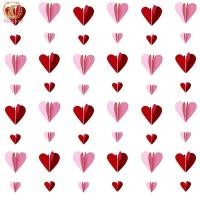 ราคา 6 Pack 3D Heart Garland Valentines Day Decor Colorful Heart Hanging Garland Wedding Anniversary Birthday Party Supplies (21050539636)