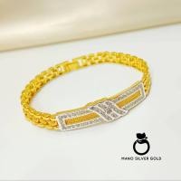 ราคา สร้อยข้อมือเลส B385 หนัก 1 บาท เลสเพชร งานทองเคลือบแก้ว ทองไมครอน ทองสวยเลสข้อมือ (20805980637)