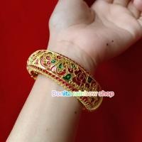 ราคา กำไลข้อมือ สีทอง หลายแบบ ราคาต่อชิ้น เครื่องประดับชุดไทย ราคาต่อ 1 วง กำไลลงยางานอย่างดี (21321023303)