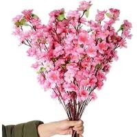 ราคา 10Pcs Spring Peach Blossom Cherry Plum Bouquet Branch Silk FlowerArtificial Flowers Fake Flower for Wedding Home Office Party Hotel Table Decoration (19227503852)