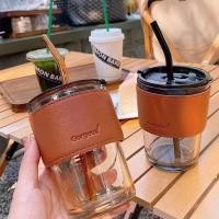 ราคา แก้วใส แก้วกาแฟ แบบมินิมอล 450ml แก้วน้ํามีฝาปิด พร้อมหลอดแก้ว ฝาปิด (20571051465)