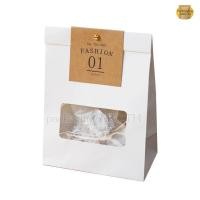 ราคา ถุงขนม ถุงขนมกระดาษ ถุงกระดาษ ถุงคุกกี้ ถุงใสขนม ถุงกระดาษคราฟท์หน้าต่างใส ขยายก้นได้ แพ็ค 10 ใบ (19828100805)