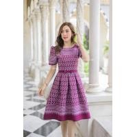 ราคา S 2XL ชุดเดรสผ้าฝ้ายหมักโคลนเนื้อนิ่ม พิมพ์ลายขอพระราชทาน ทรงกระโปรงบานจับกระจีบ งานอัดกาว ทั้งชุด น่ารักลุ๊คคุณหนูสุดๆ (15830132053)