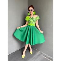 ราคา ชุดวนิดา ชุดย้อนยุค ชุดลายดอก ชุดทองกวาว ครบเซต (21255384357)