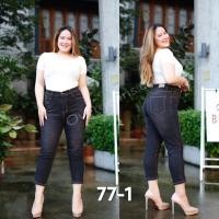 ราคา OverJeans กางเกงยีนส์ขาเดฟผ้ายีนส์ยืด เอวสูง ไซส์ 34 44 ความยาว 8 ส่วน (16200255987)