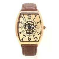 ราคา นาฬิกาข้อมือผู้ชายหญิง เรือนทองเคลือบPink gold สายหนังแท้ ระบบ Quartz 3เข็ม หน้าปัดคลาสสิค killing ขนาดหน้าปัด30mmx38mm รุ่น CON 7030P (393779230)